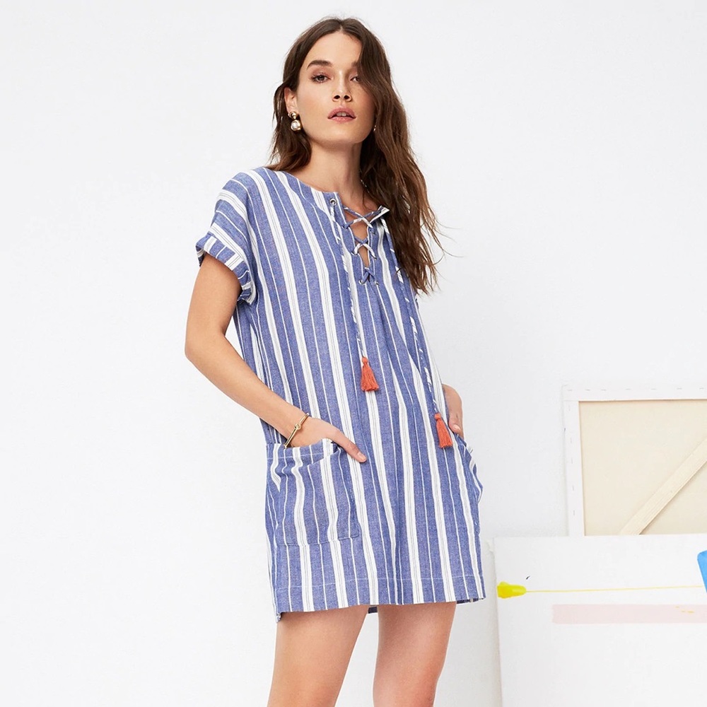 Tularosa Warren Striped Tunic Mini Dress